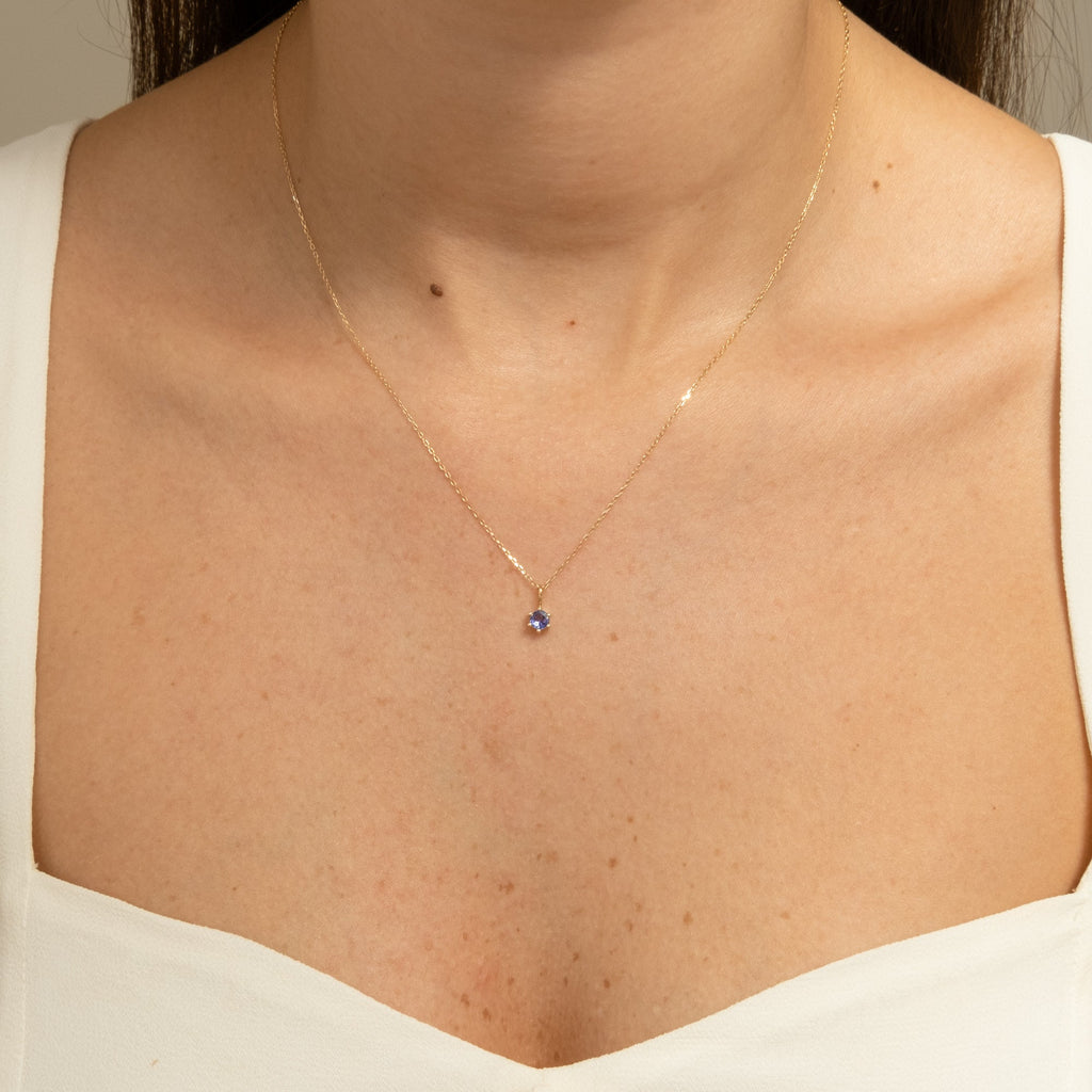 Tanzanite Charm (December Birthstone) - 14k Solid Gold