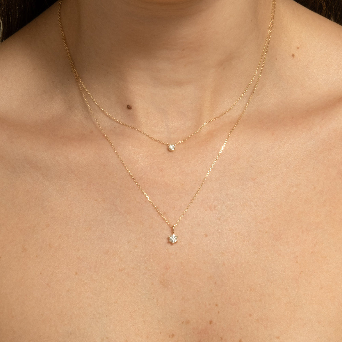 Diamond Charm (April Birthstone) - 14k Solid Gold