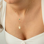 Emerald Charm (May Birthstone) - 14k Solid Gold