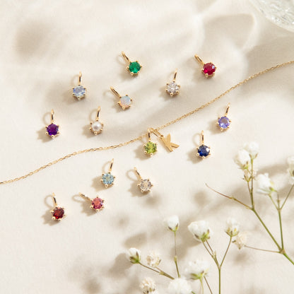 Australian Opal Charm (October Birthstone) - 14k Solid Gold