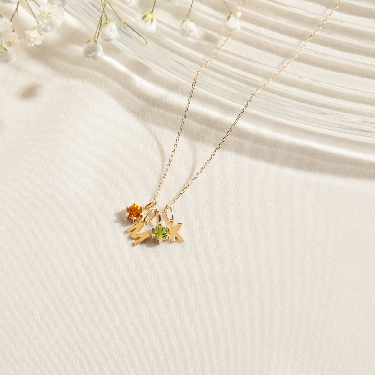 Citrine Charm (November Birthstone) - 14k Solid Gold