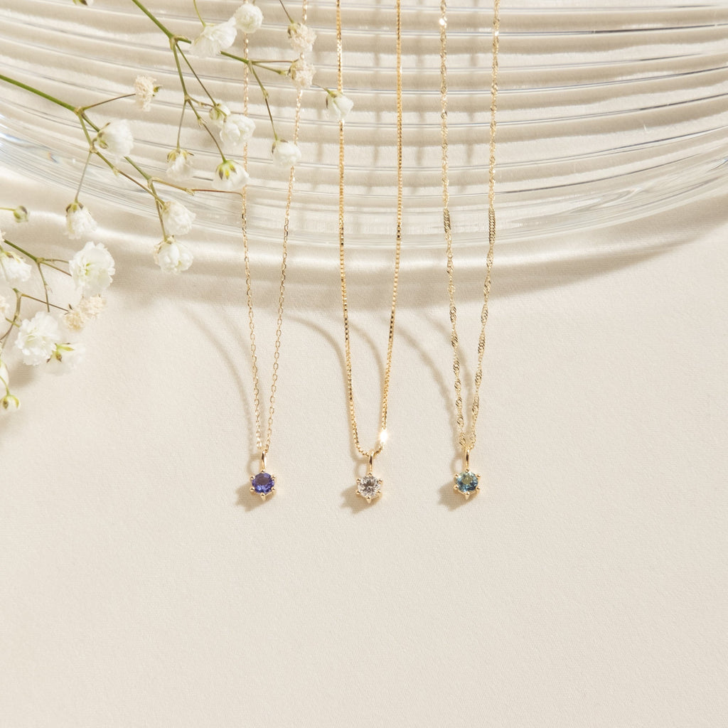 Tanzanite Charm (December Birthstone) - 14k Solid Gold