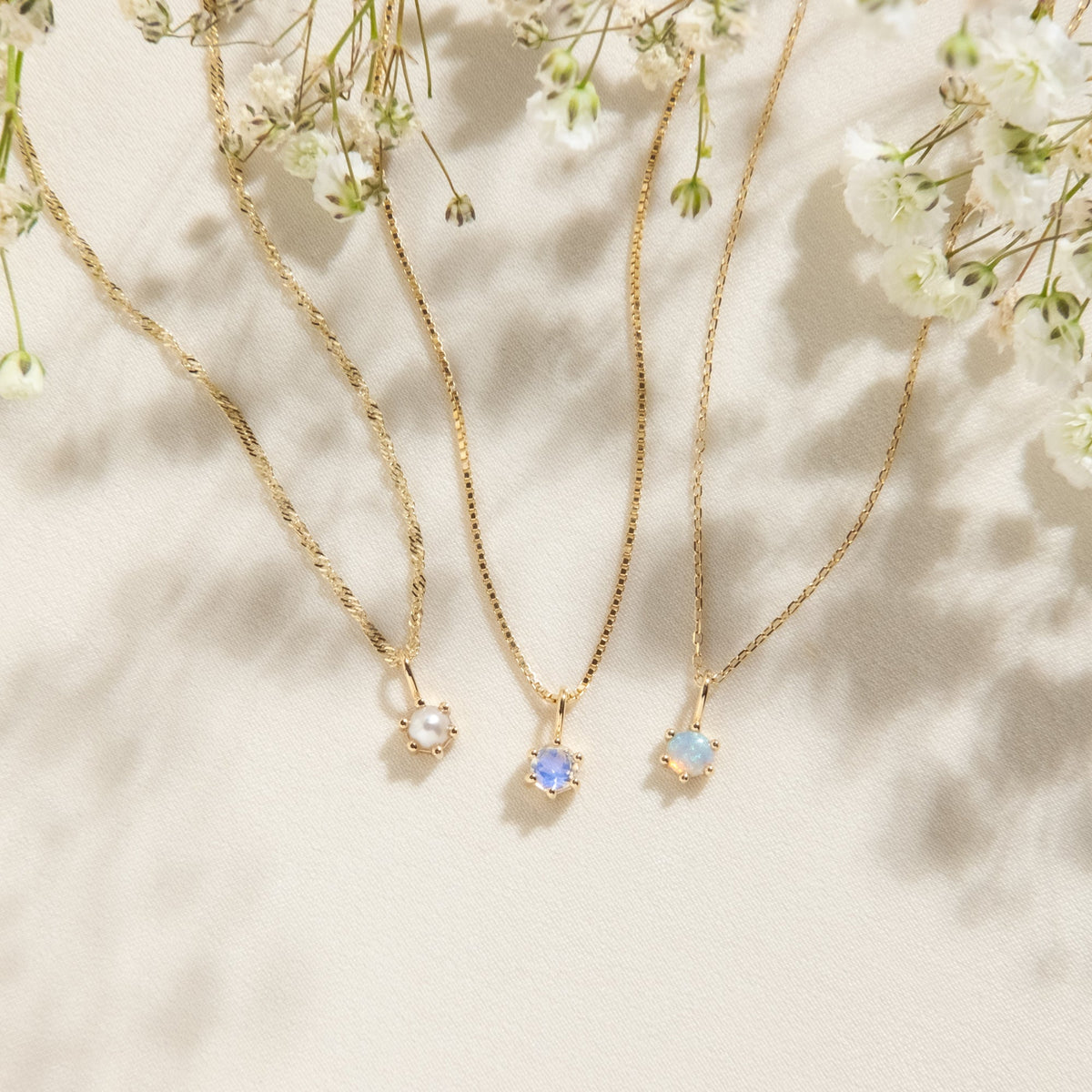 Australian Opal Charm (October Birthstone) - 14k Solid Gold