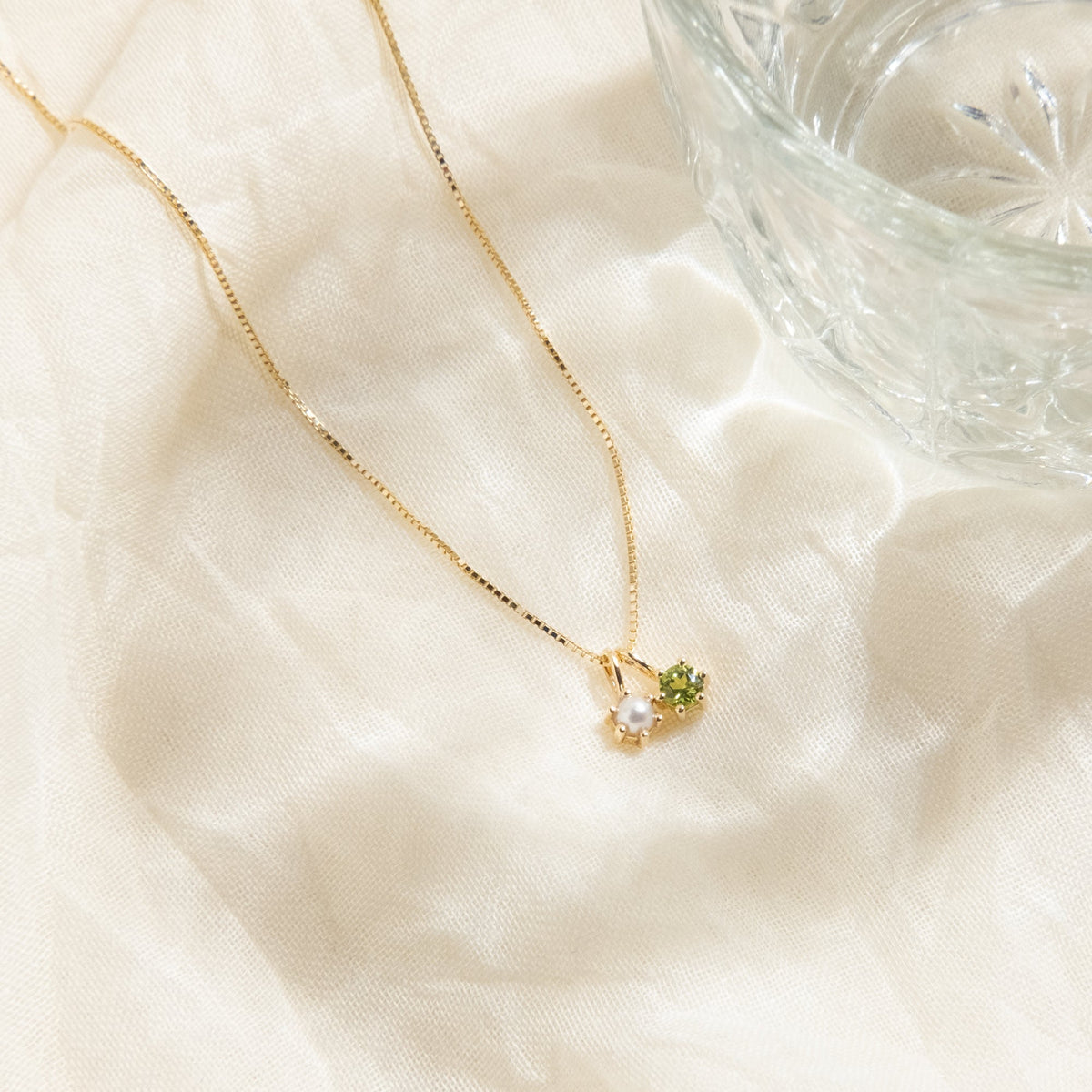 Peridot Charm (August Birthstone) - 14k Solid Gold