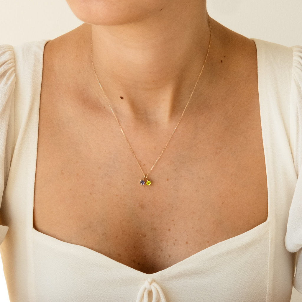 Tanzanite Charm (December Birthstone) - 14k Solid Gold