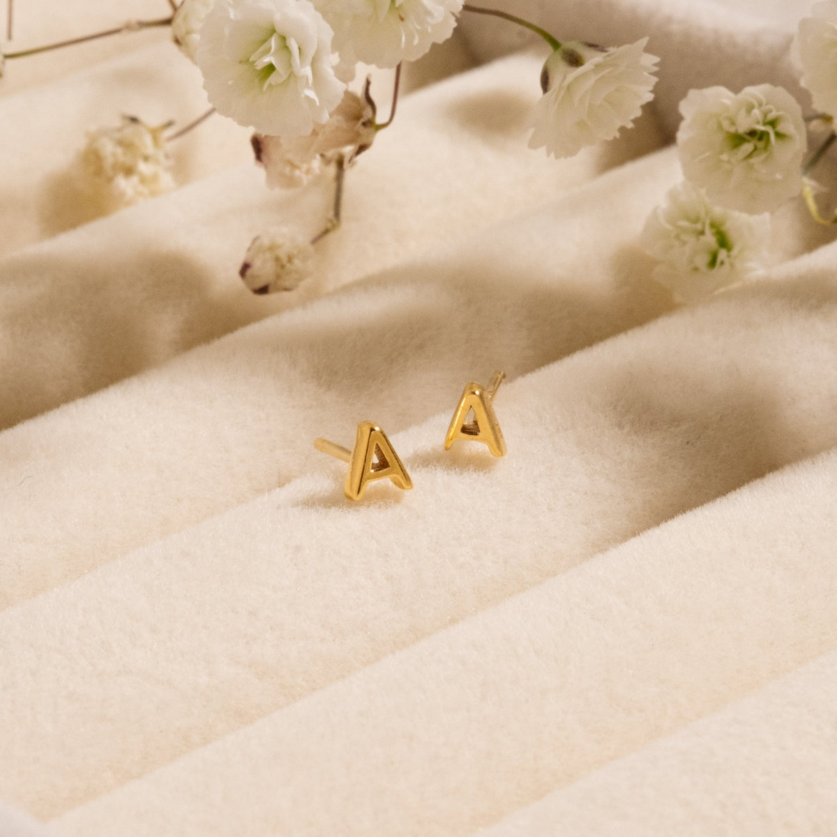 Tiny Initial Stud Earring (Single)