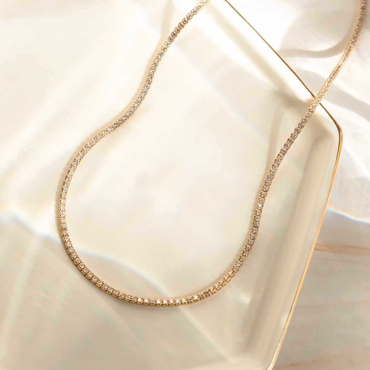 Dainty CZ Tennis Necklace