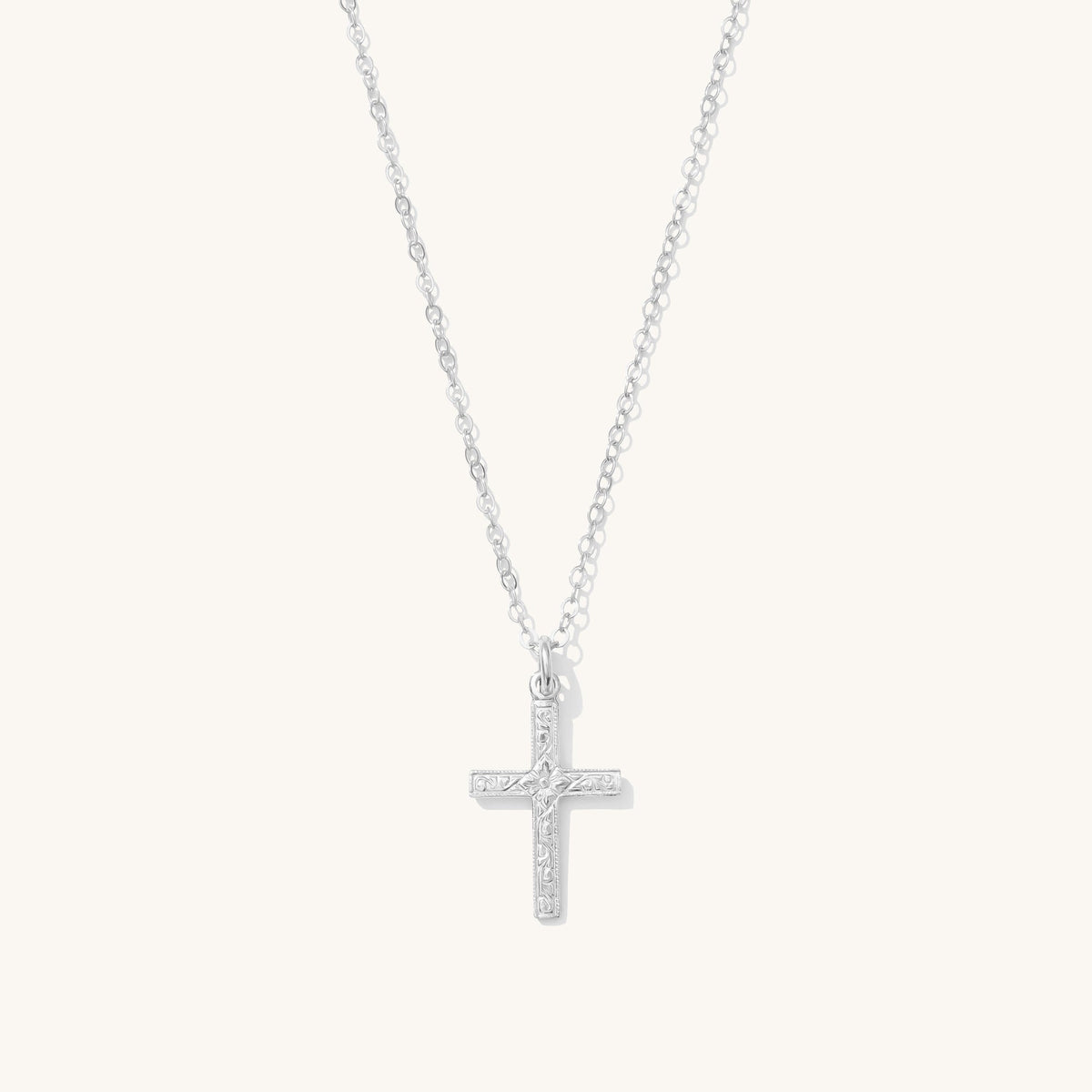 Dainty Floral Cross Necklace