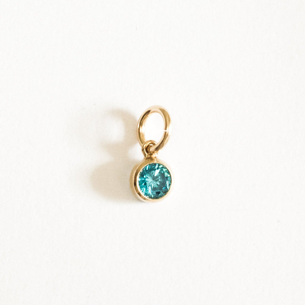 December Birthstone Charm (Blue Topaz)