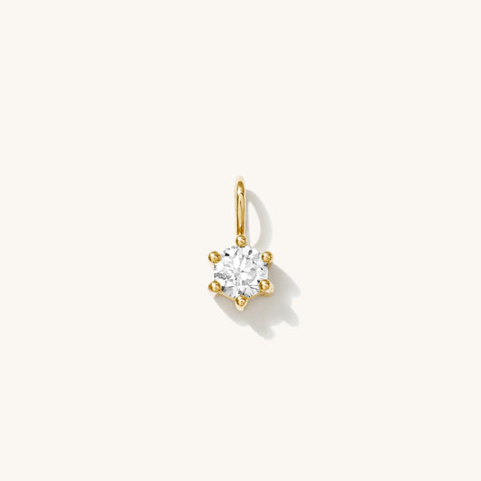 Diamond Charm (April Birthstone) - 14k Solid Gold