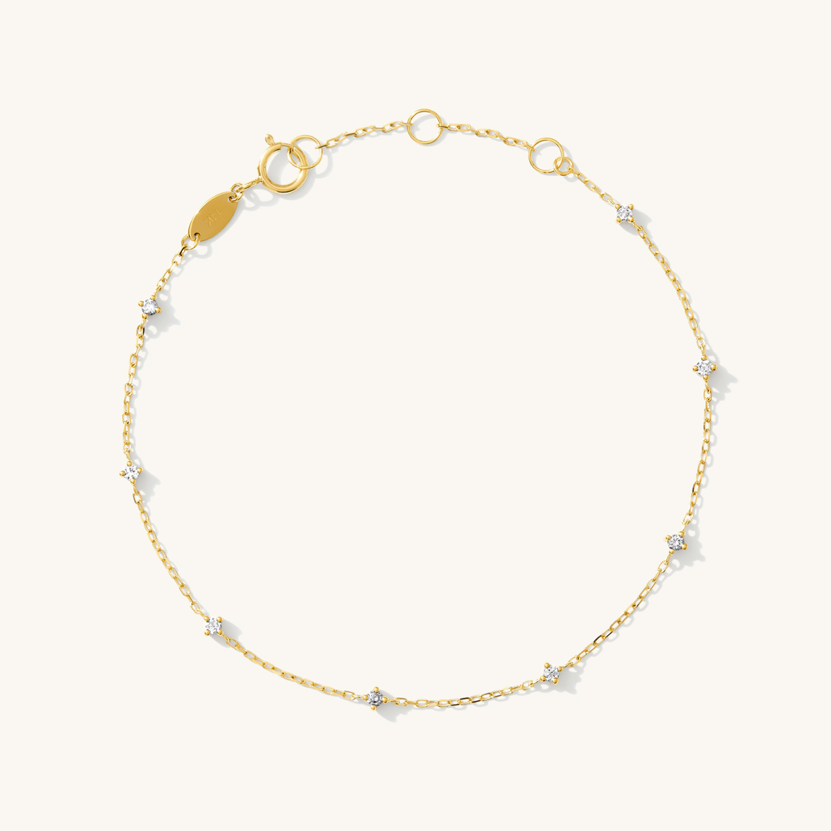 Dainty Diamond Station Bracelet - Reversible
