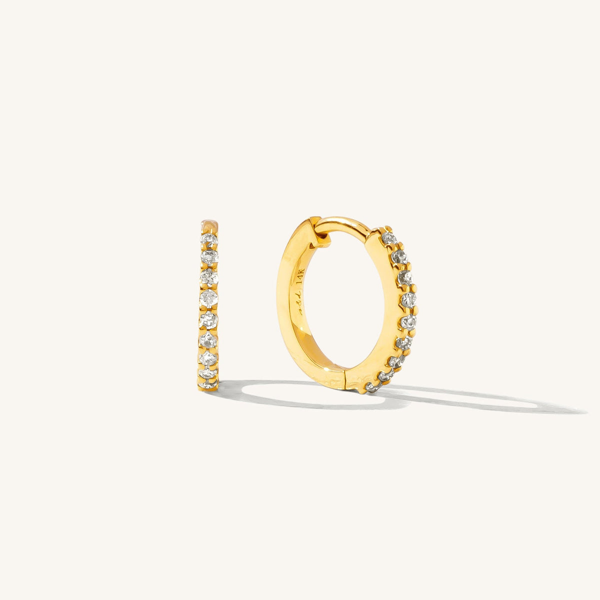 Diamond Huggie Hoop Earrings