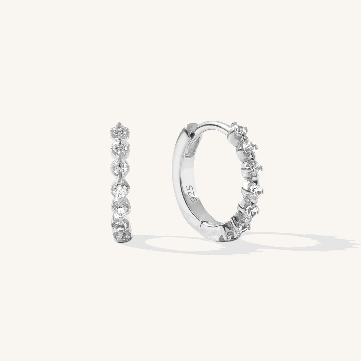Dainty CZ Huggie Hoop Earrings