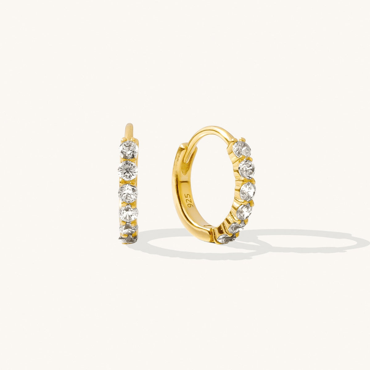 Classic CZ Huggie Hoop Earrings