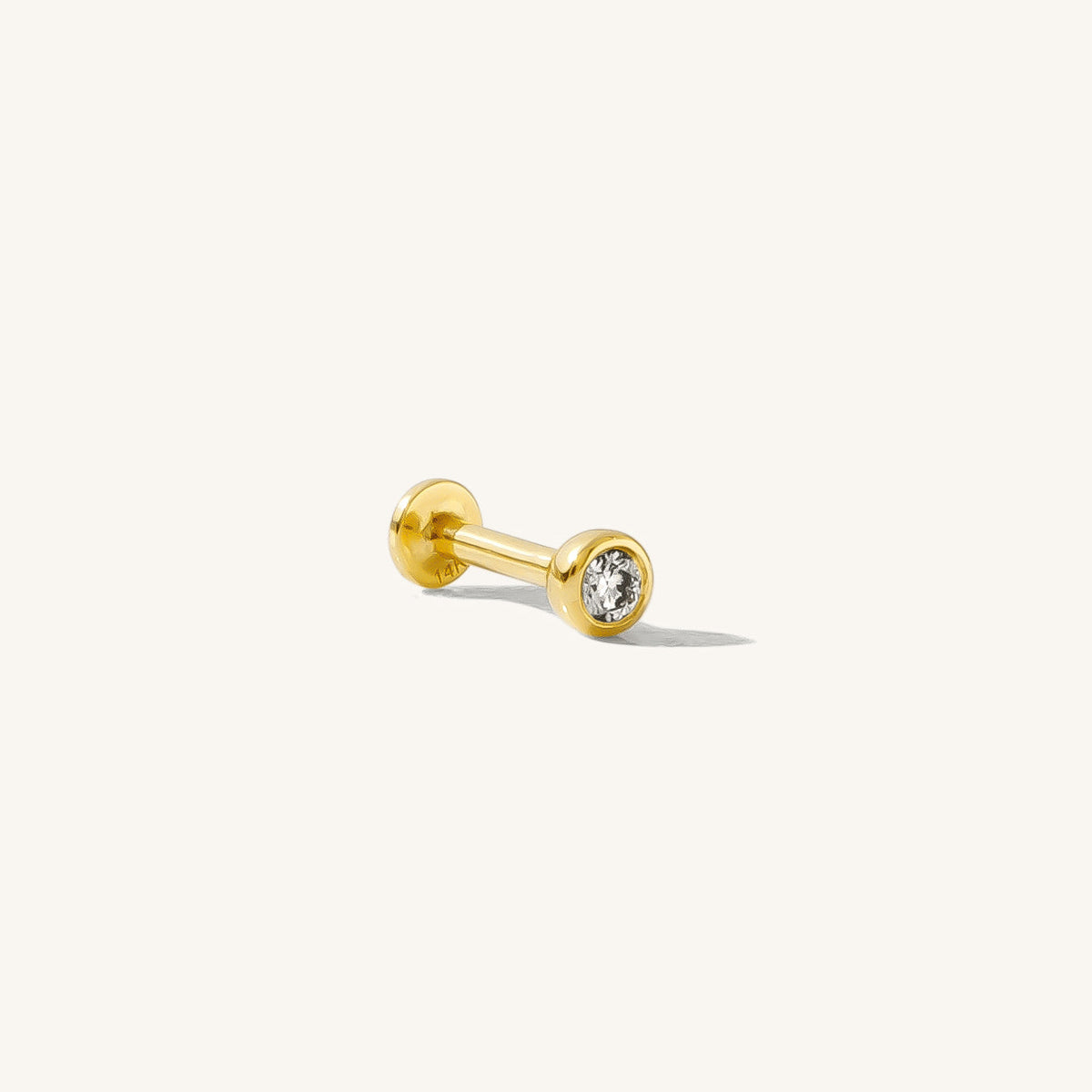 Diamond Bezel Flat Back Stud Earring
