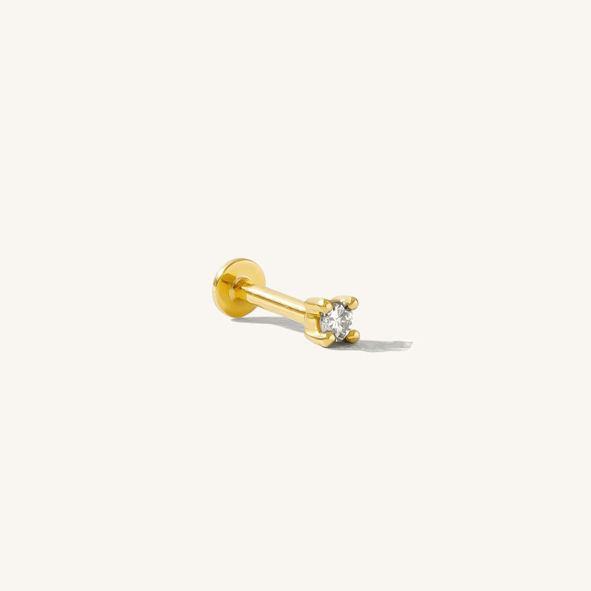 Diamond Prong Flat Back Stud Earring