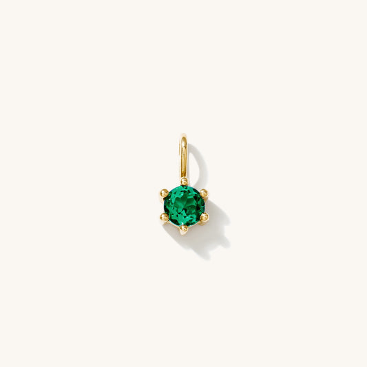 Emerald Charm (May Birthstone) - 14k Solid Gold