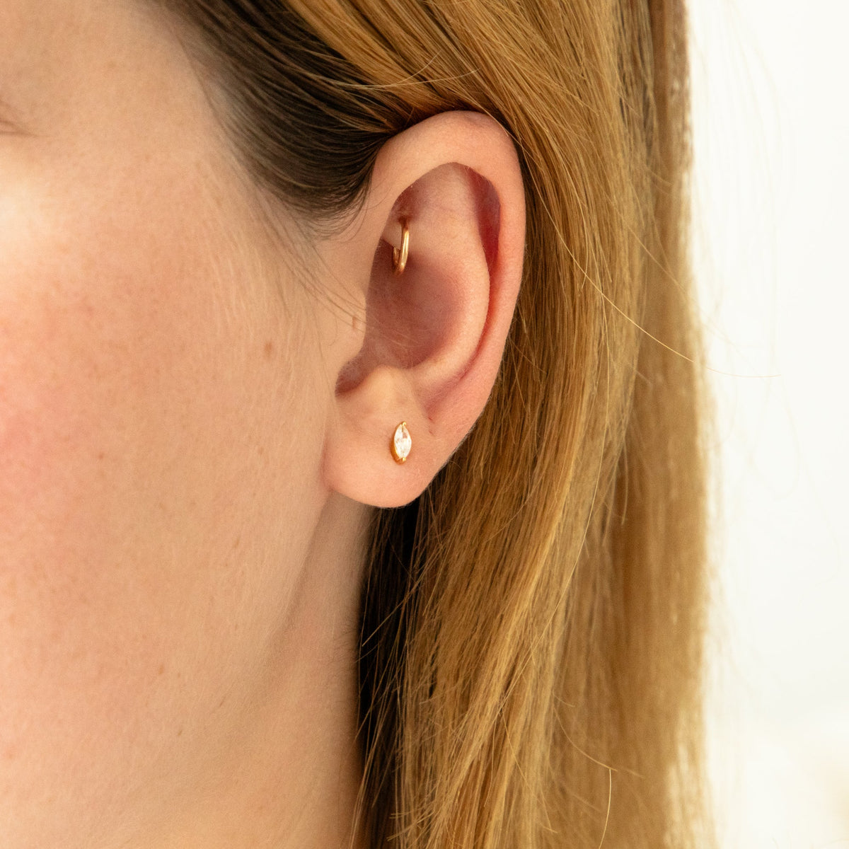Marquise Flat Back Stud Earring