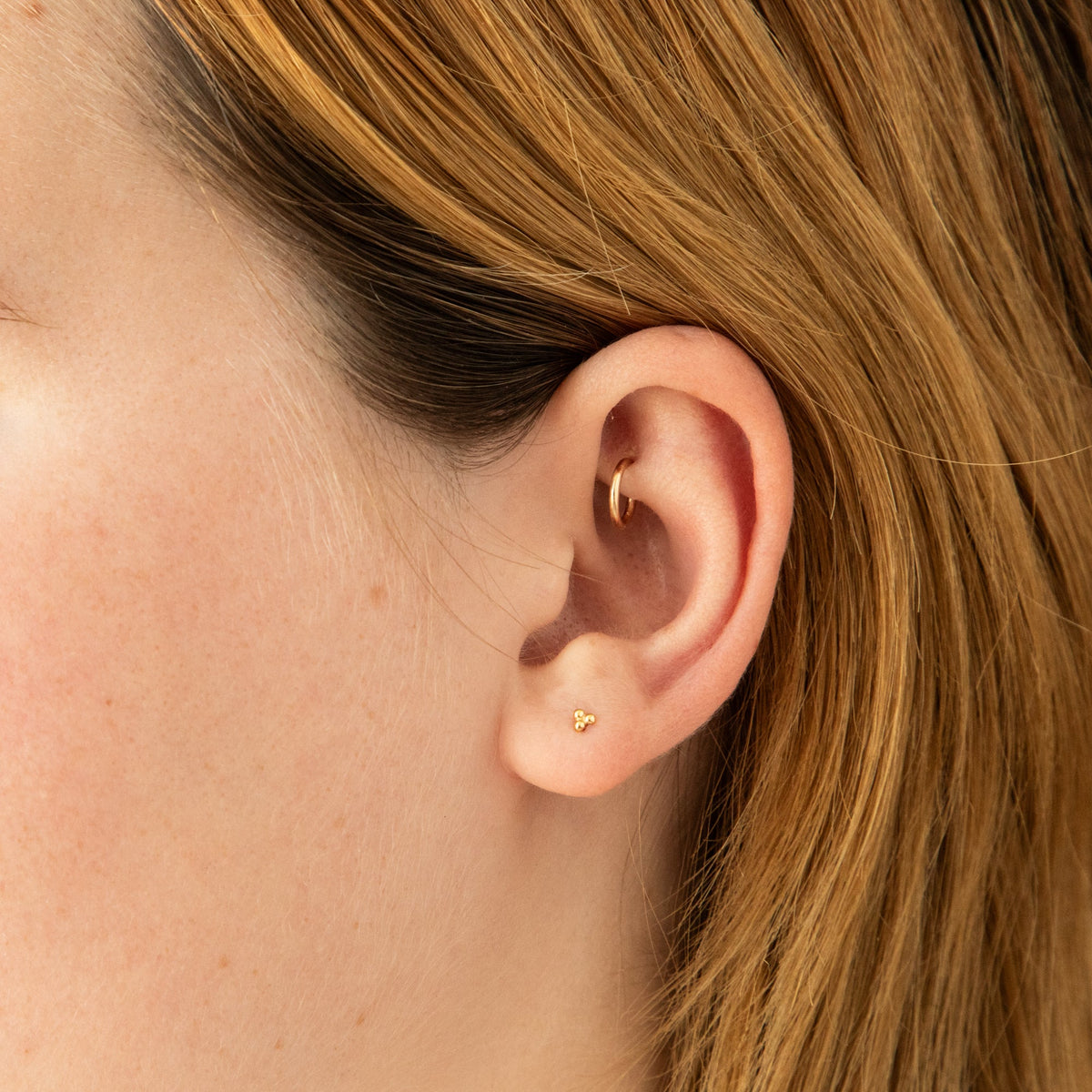 Triple Ball Flat Back Stud Earring