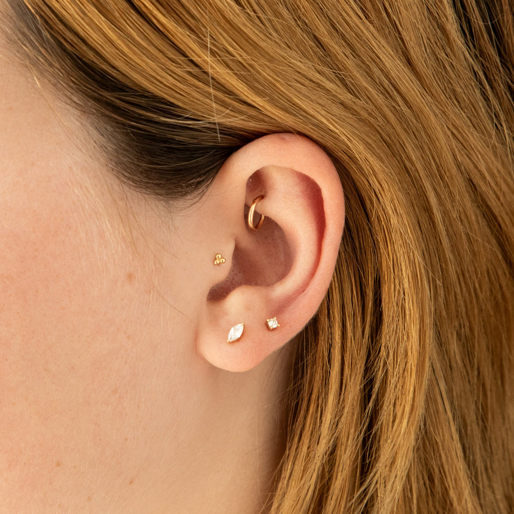 Marquise Flat Back Stud Earring