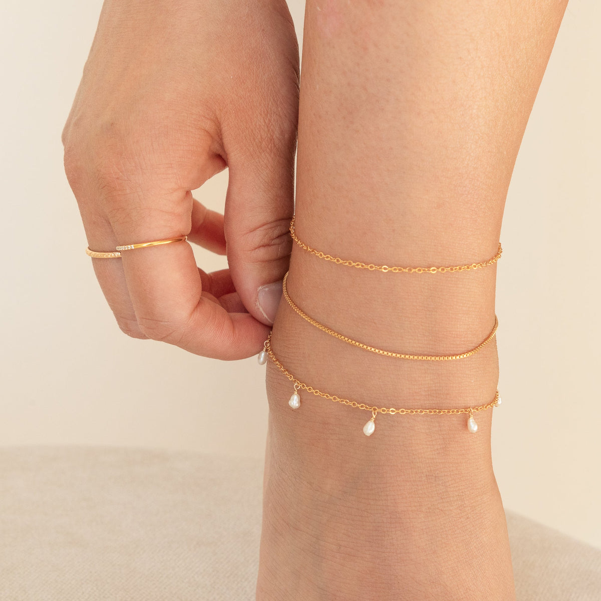 Thin Box Chain Anklet