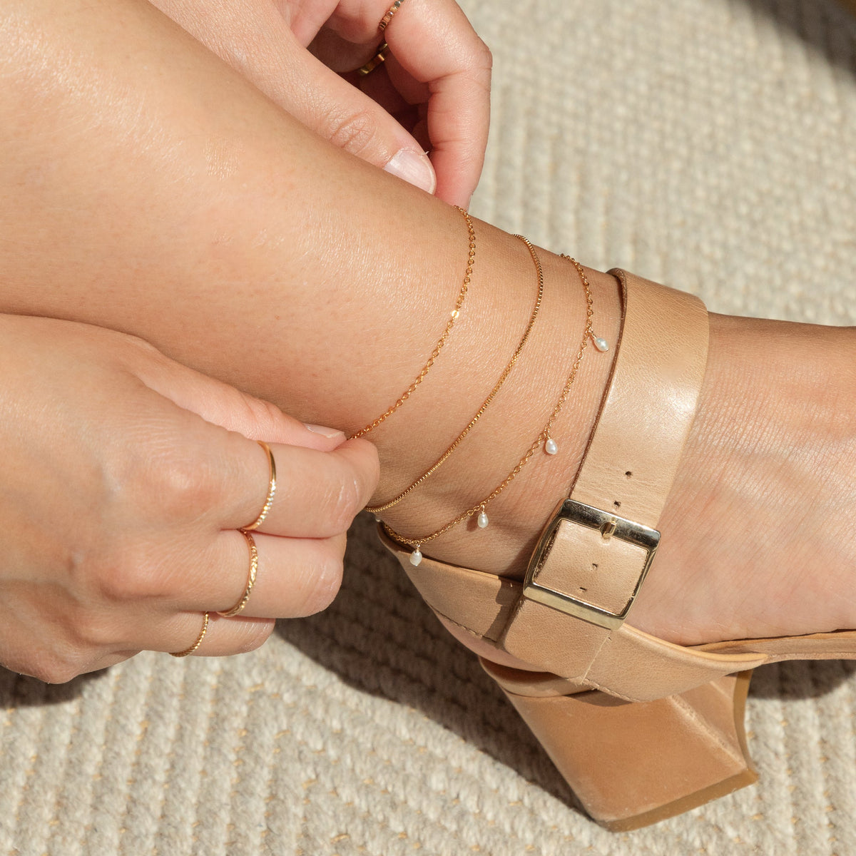 Thin Box Chain Anklet