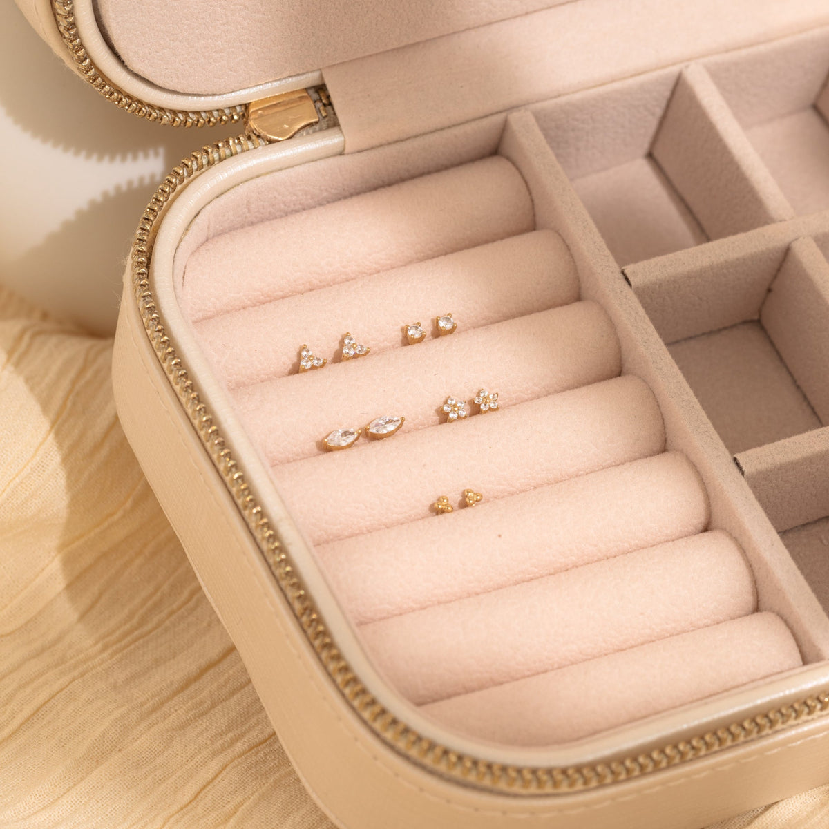 Marquise Flat Back Stud Earring