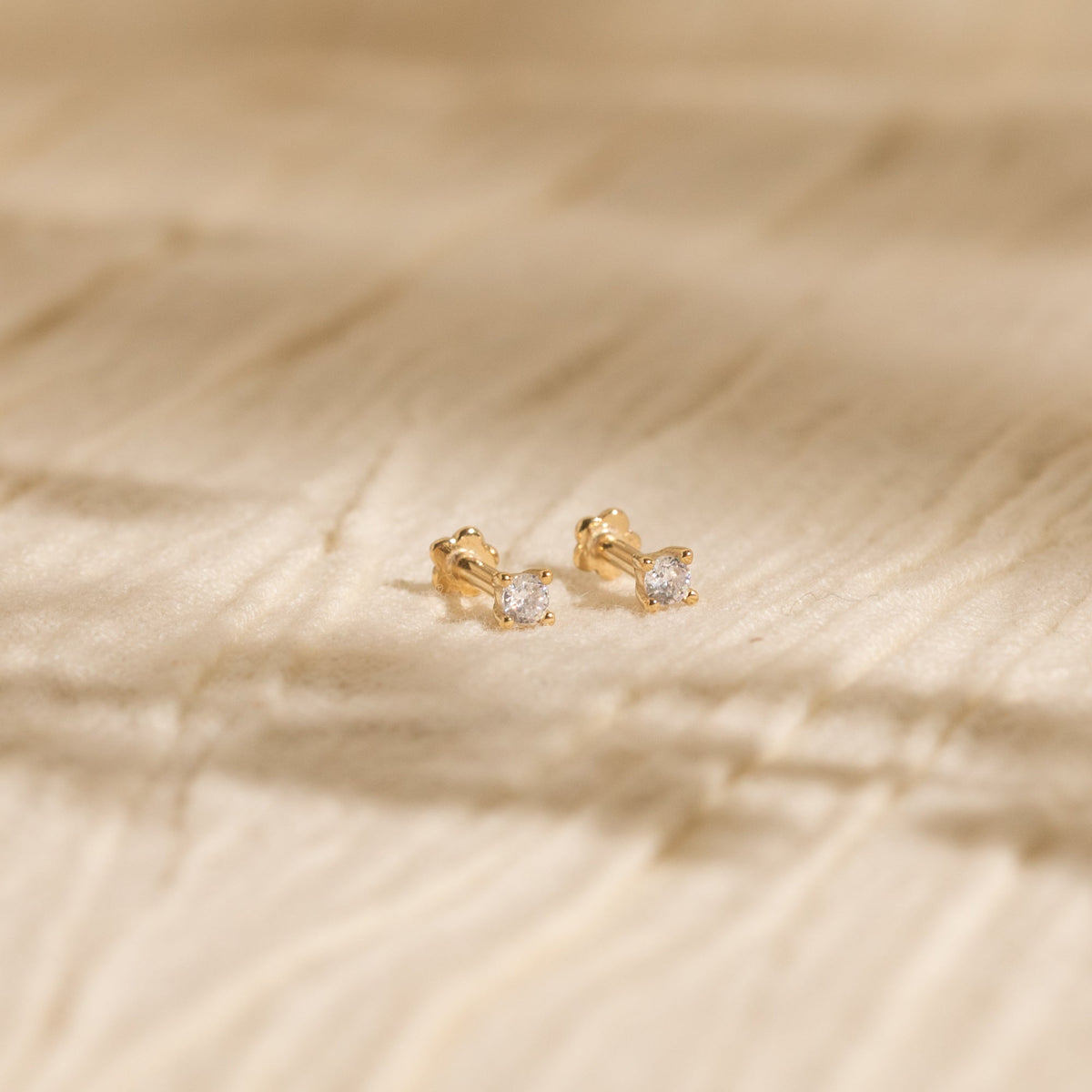 Dainty CZ Flat Back Stud Earring