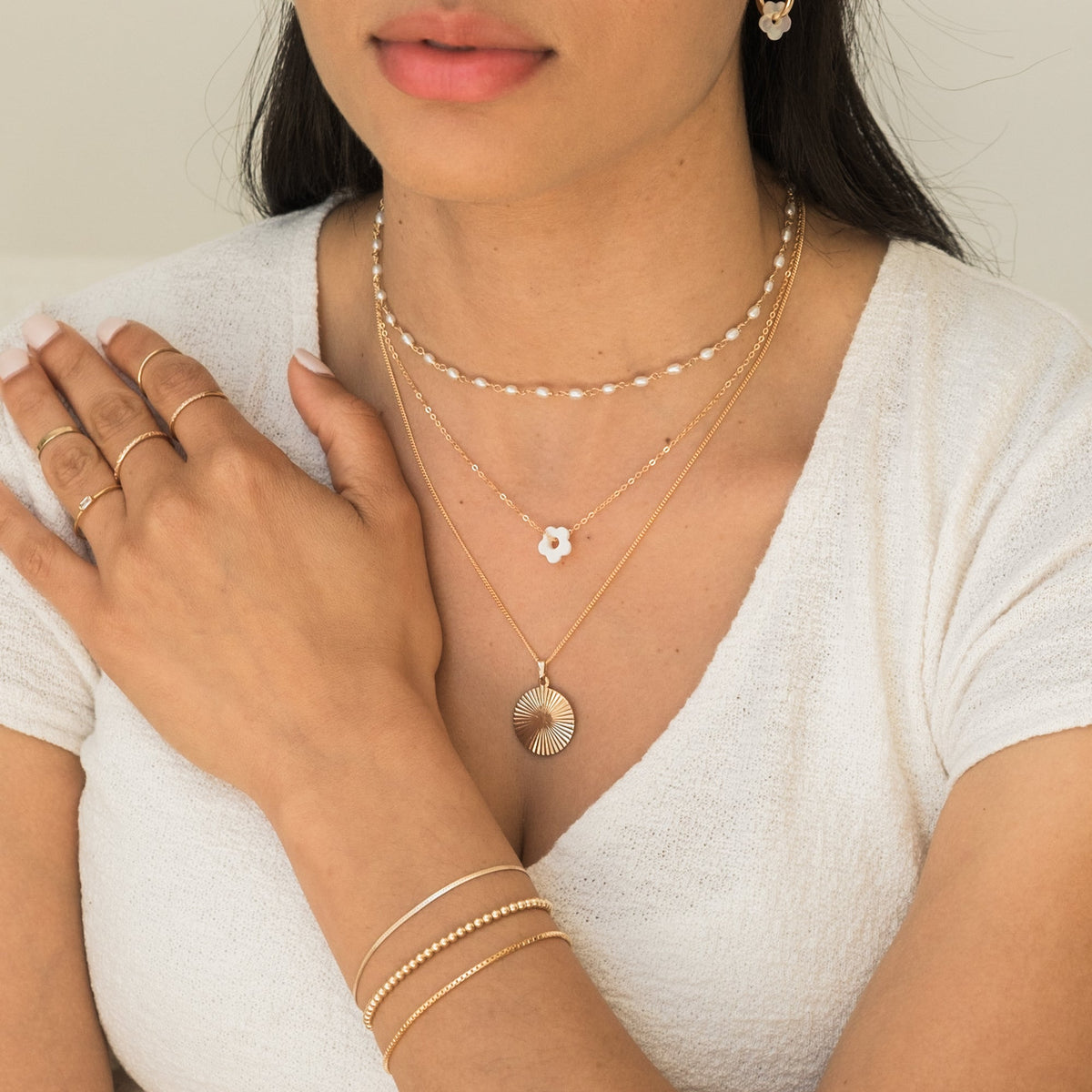 Flower Pearl Necklace