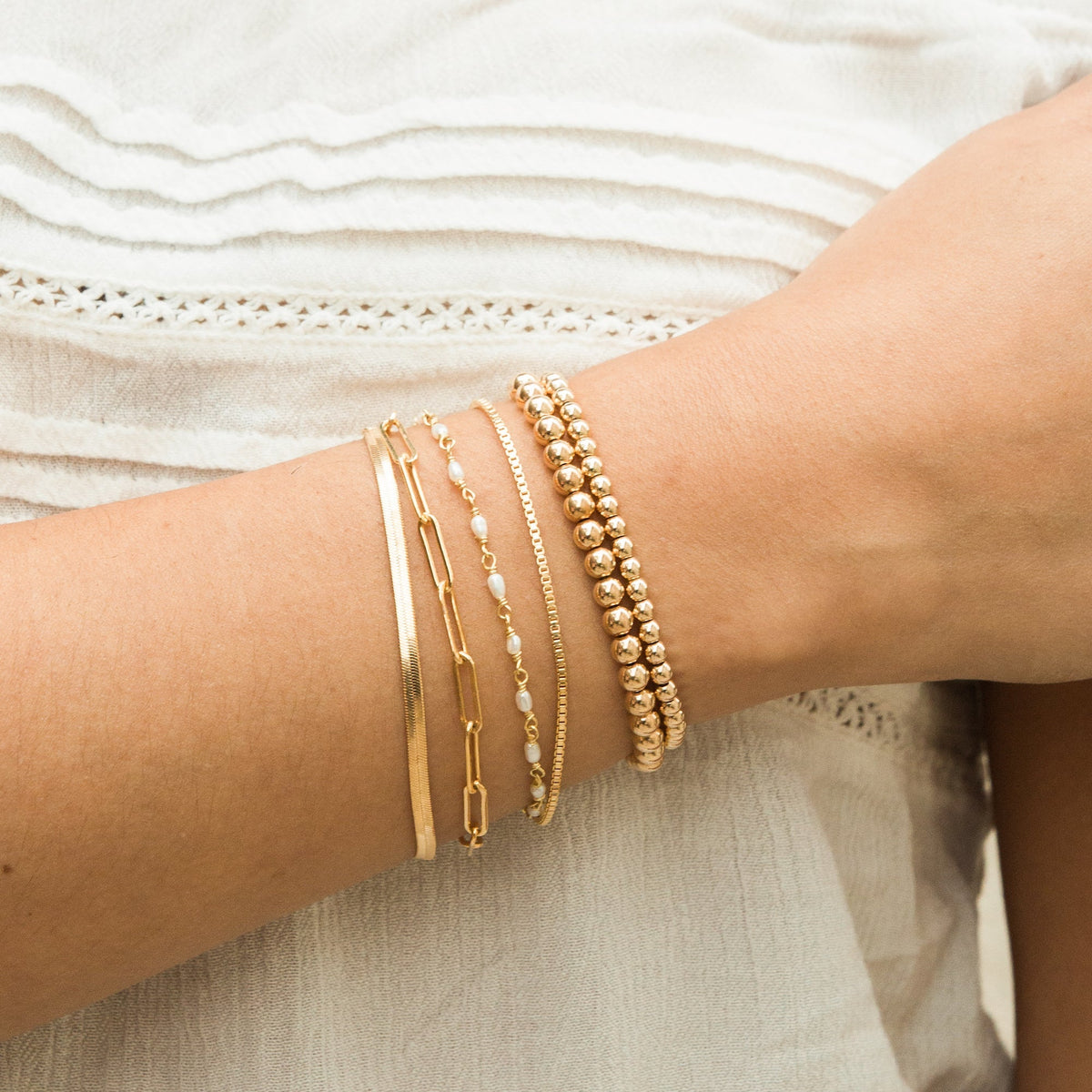 Gold Herringbone Bracelet