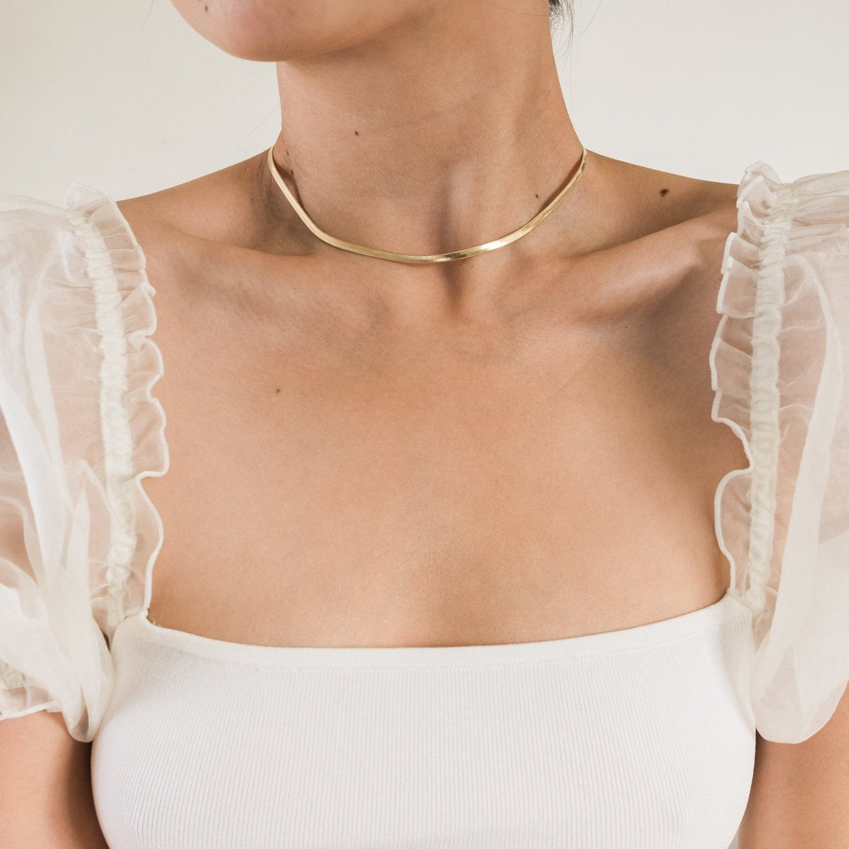 Gold Herringbone Necklace