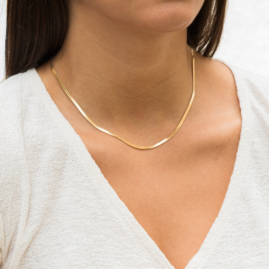 Gold Herringbone Necklace