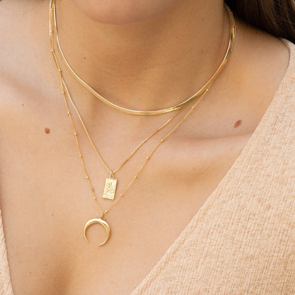 Gold Herringbone Necklace