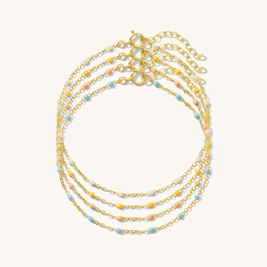 Dainty Enamel Chain Bracelet
