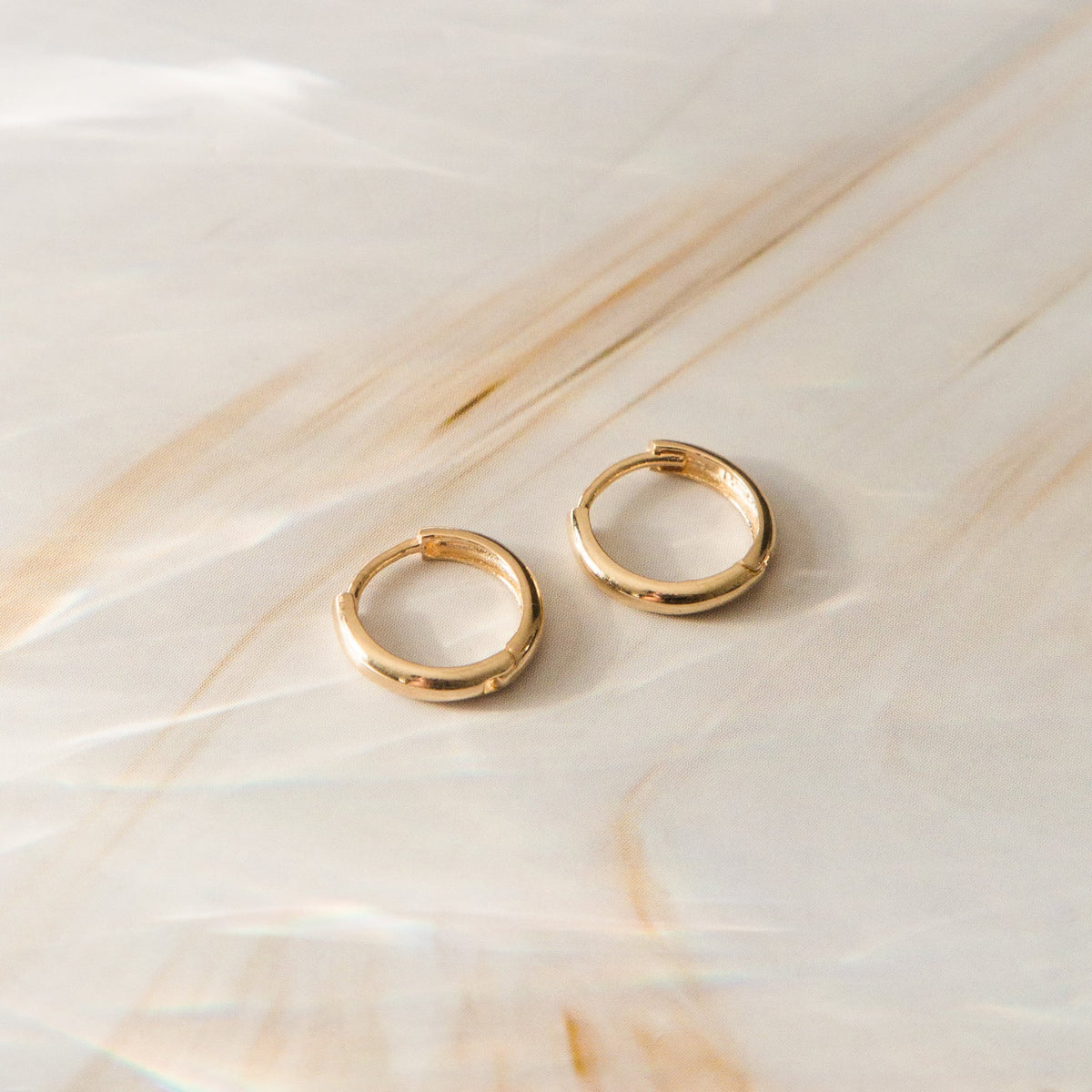 Huggie Hoop Earrings - 14k Solid Gold