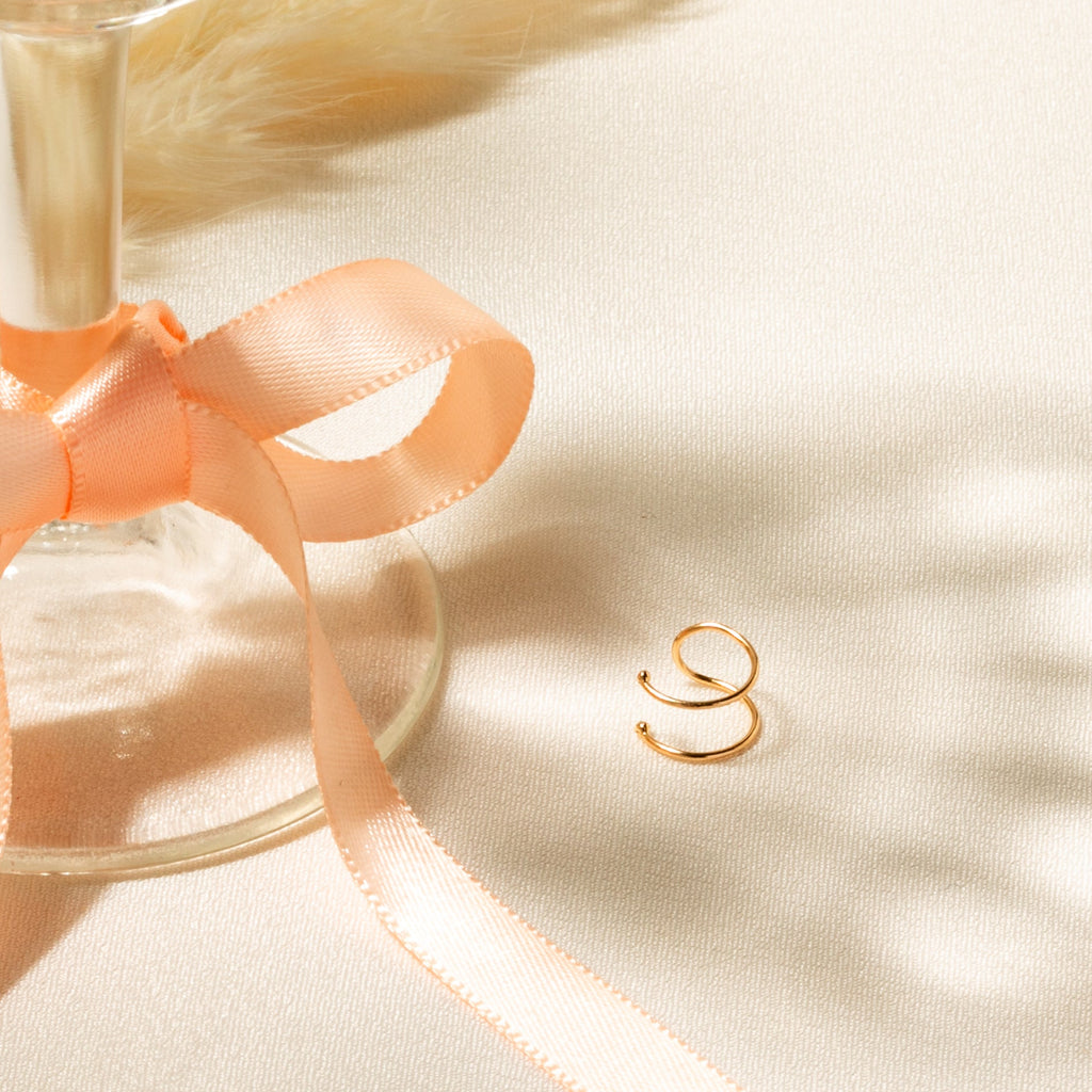 Dainty Double Ear Cuff - 14k Solid Gold