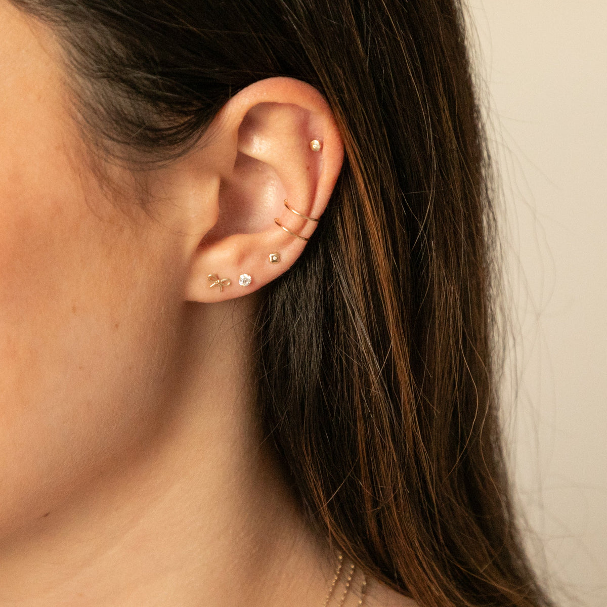 Dainty Double Ear Cuff - 14k Solid Gold