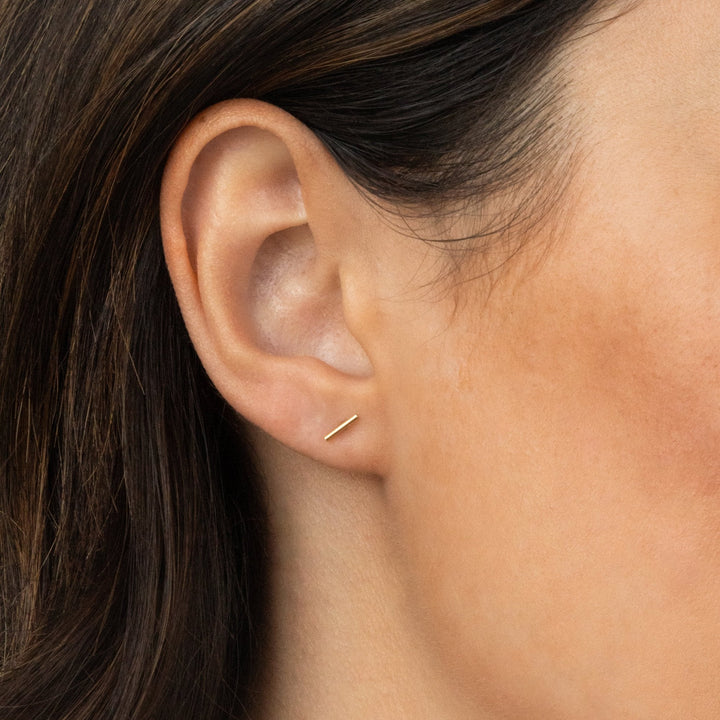 Tiny Bar Stud Earrings