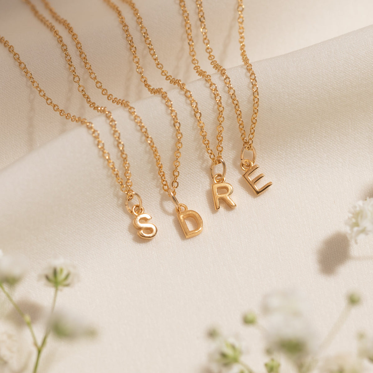 Tiny Hanging Initial Necklace