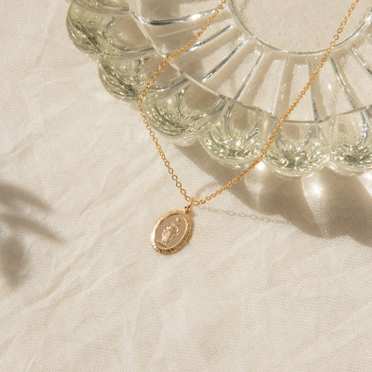 Tiny Virgin Mary Necklace