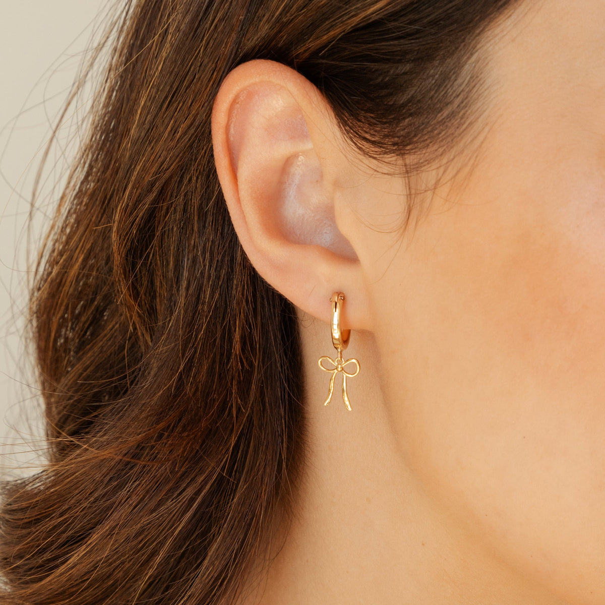 Dainty Bow Hoop Earrings