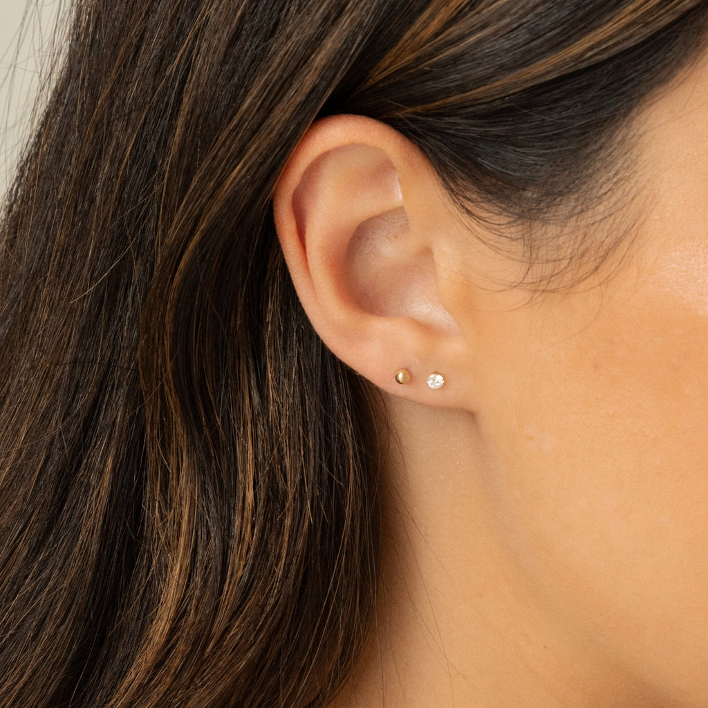 Dainty Screwback Studs Set - 14k