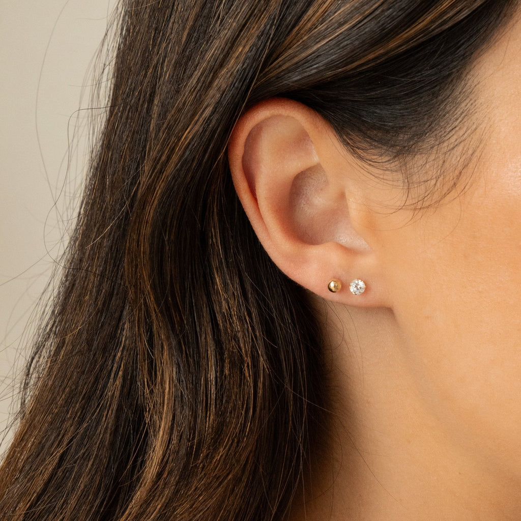 Dainty Screwback Studs Set - 14k