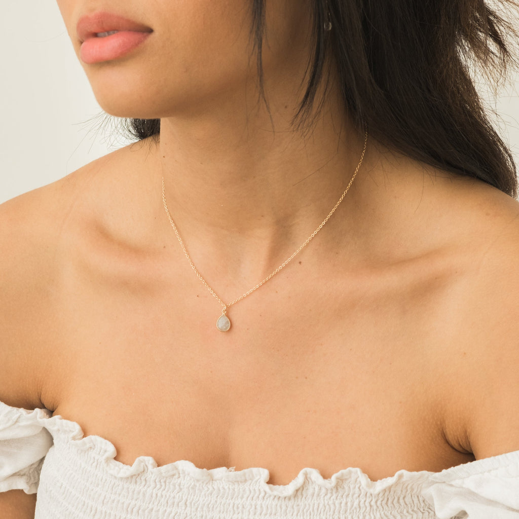 Moonstone Teardrop Necklace