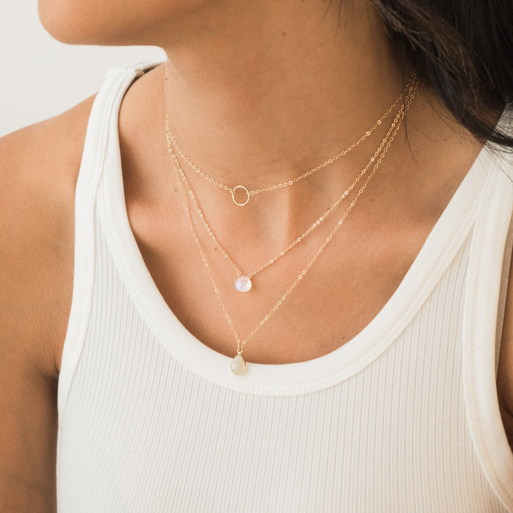 Moonstone Teardrop Necklace