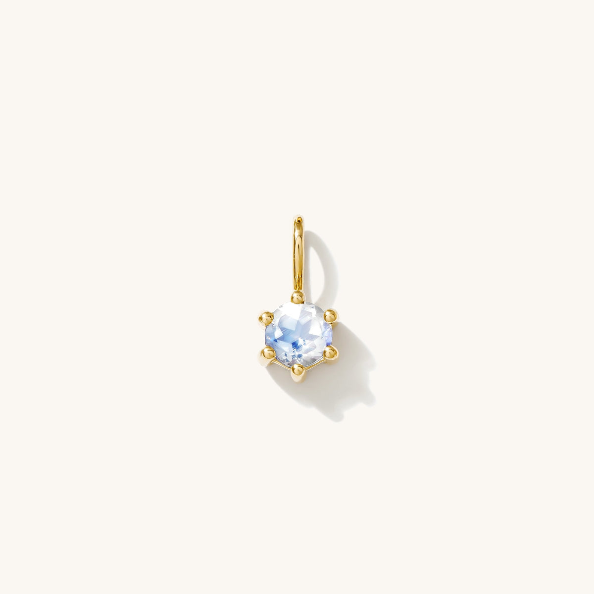 Moonstone Charm (June Birthstone) - 14k Solid Gold