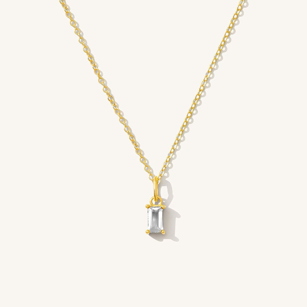 White Topaz Baguette Necklace