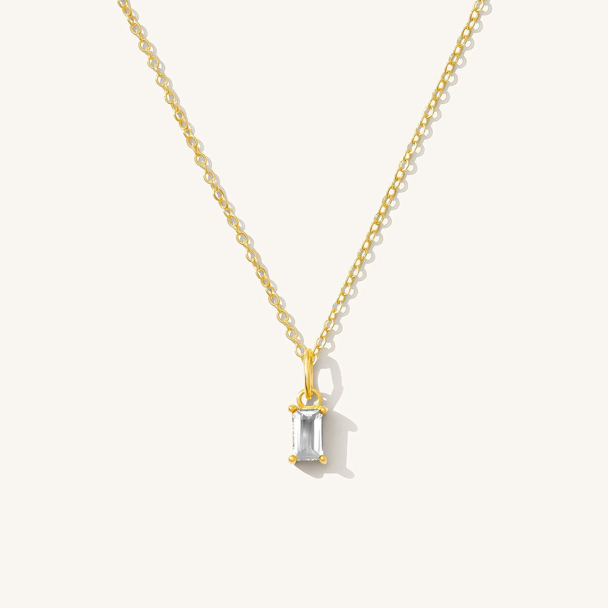 White Topaz Baguette Necklace