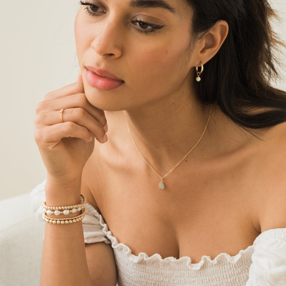 Pearl Hoop Earrings