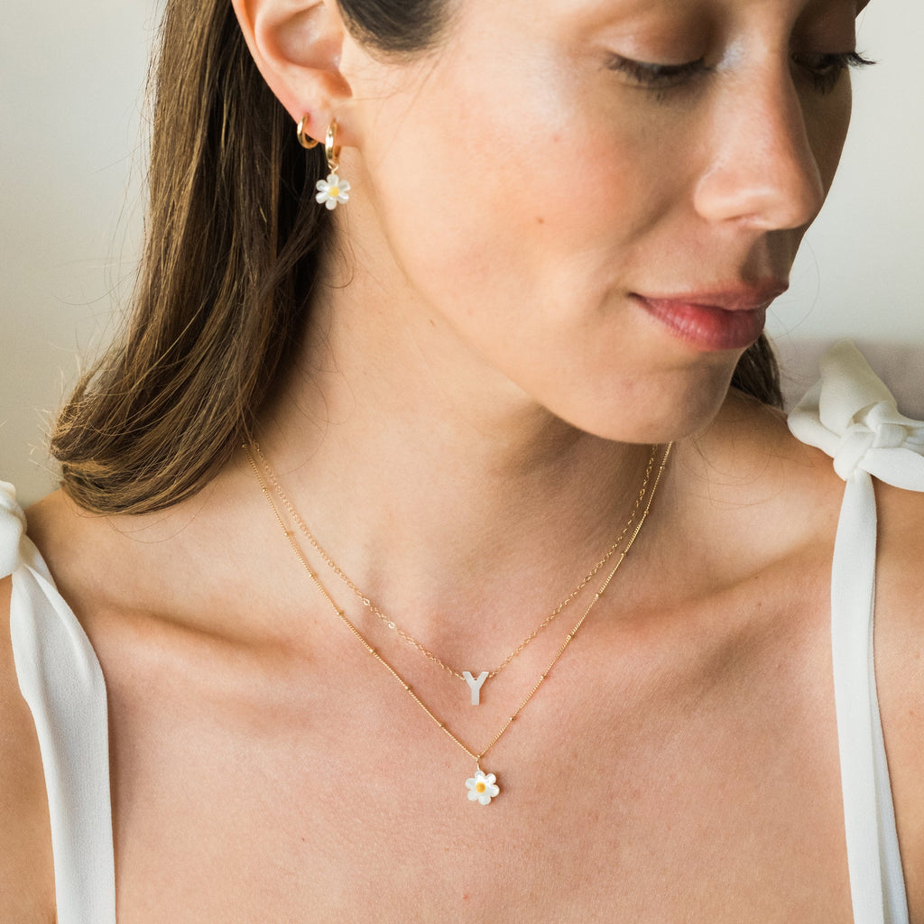 Pearl Initial Necklace